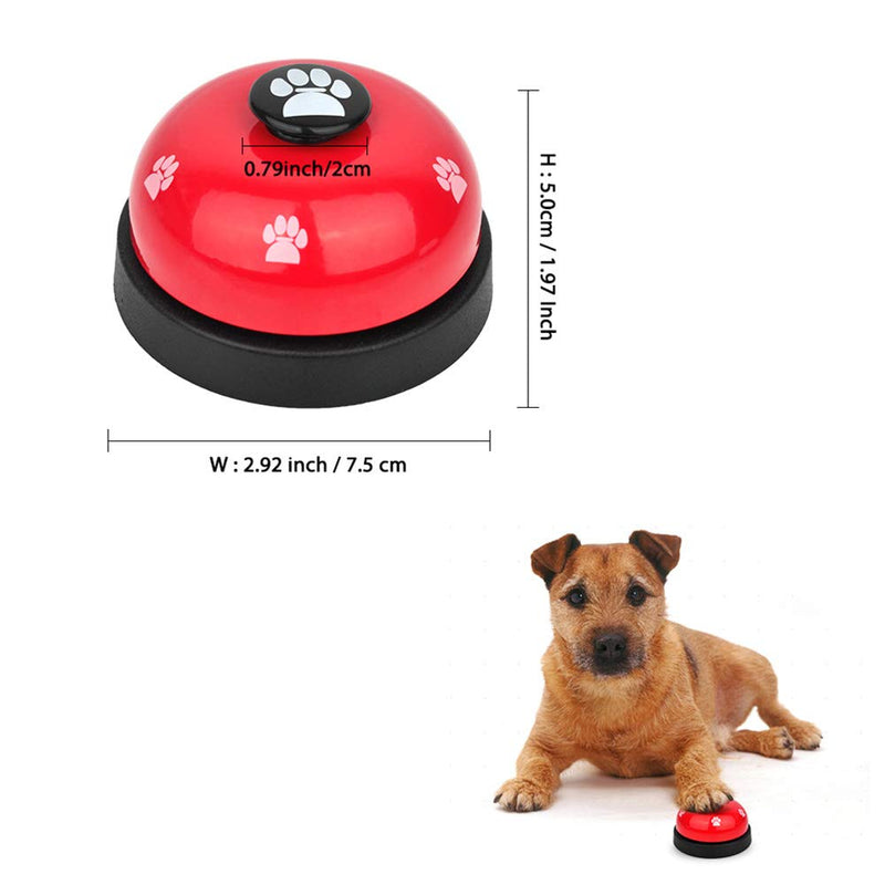 [Australia] - SlowTon Pet Bell, 2 Pack Metal Bell Dog Training with Non Skid Rubber Bottoms Dog Door Bell for Potty Training Clear Ring Pet Tool Communication Device for Small Dogs Cats red+white 