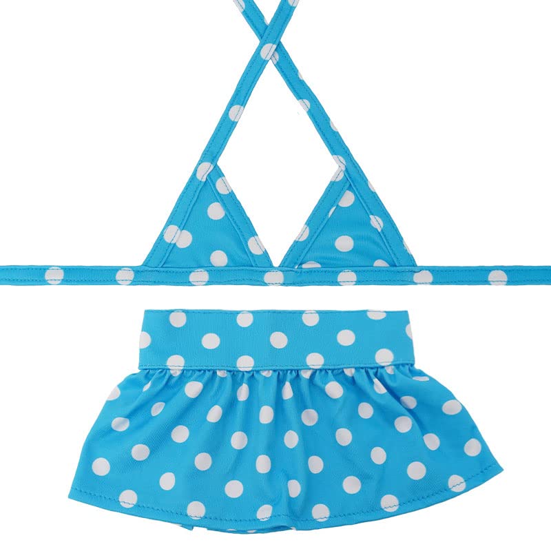Dog Bikini Pet Swimsuit Flower Doggie Bathing Suit Pet Summer Beach Dress Clothes for Cat Puppy Small Dogs (X-Small, Blue polka dots) X-Small - PawsPlanet Australia