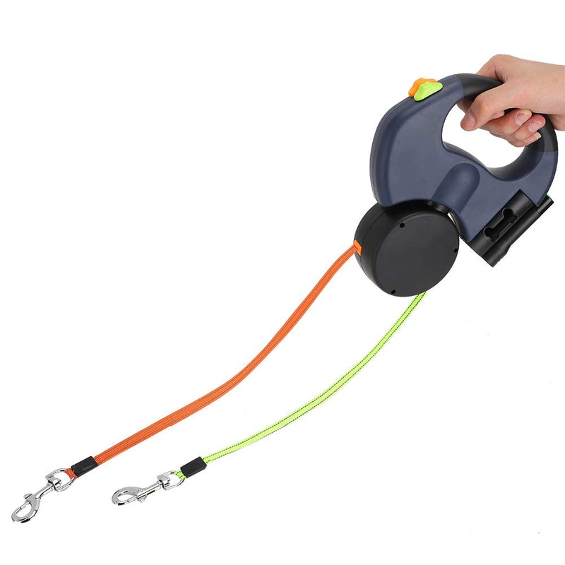 Retractable Dog Lead, 3m Double Head Pet Walking Leash Automatic Extendable Traction Leash for Small and Medium Dogs(Dark Gray) Dark Gray - PawsPlanet Australia