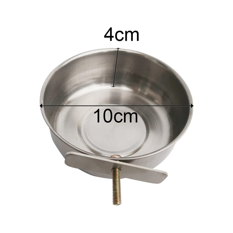 2 Pcs Bird Parrot Water Food Dish Feeder Stainless Steel Bird Food Bowl Parrot Hanging Feeder for Birds or Small Animals - PawsPlanet Australia