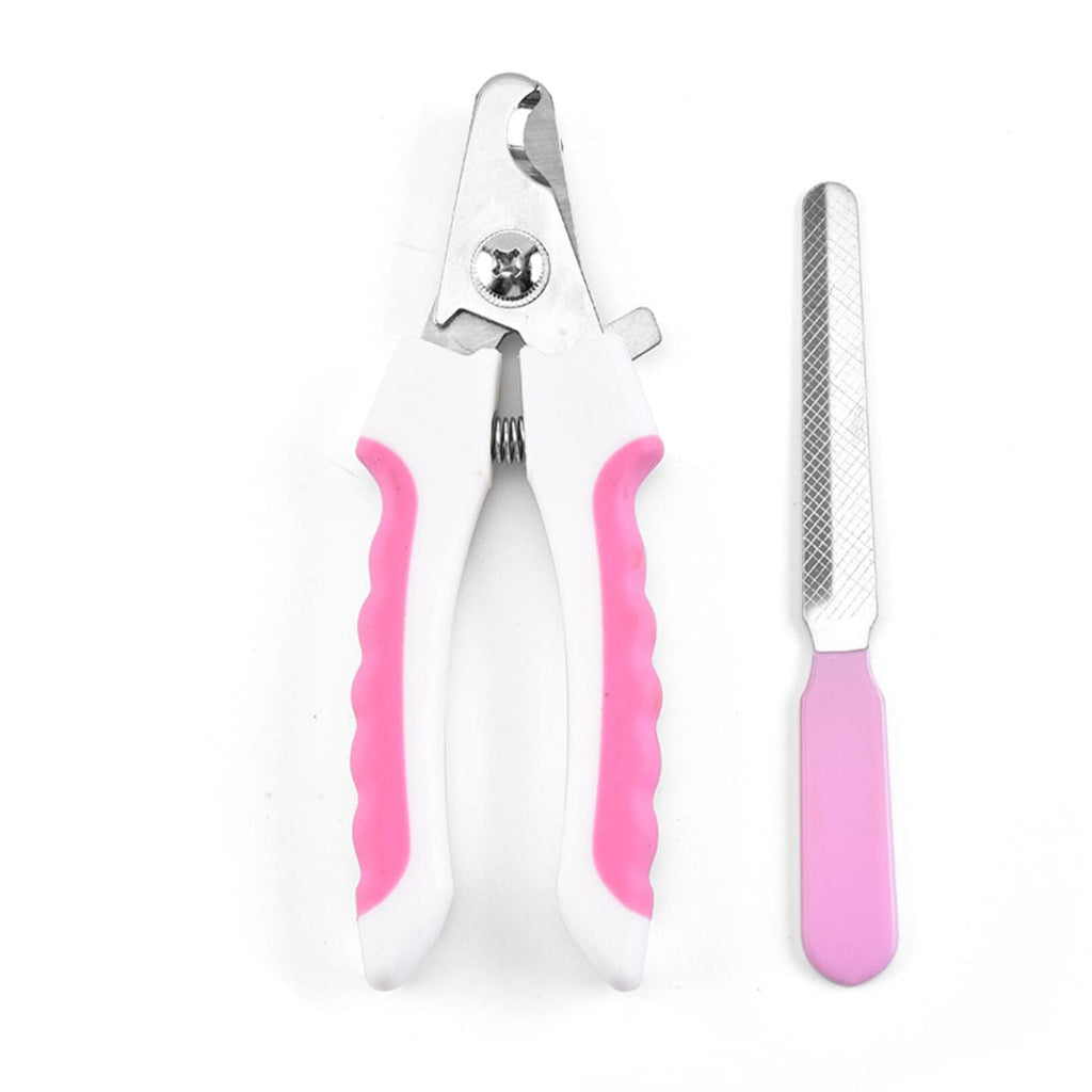 ID Dog & Cat Pets Nail Clippers with Safety Guard to Avoid Over-Cutting, Safe Professional Grooming Tool for Pets (Pink) - PawsPlanet Australia