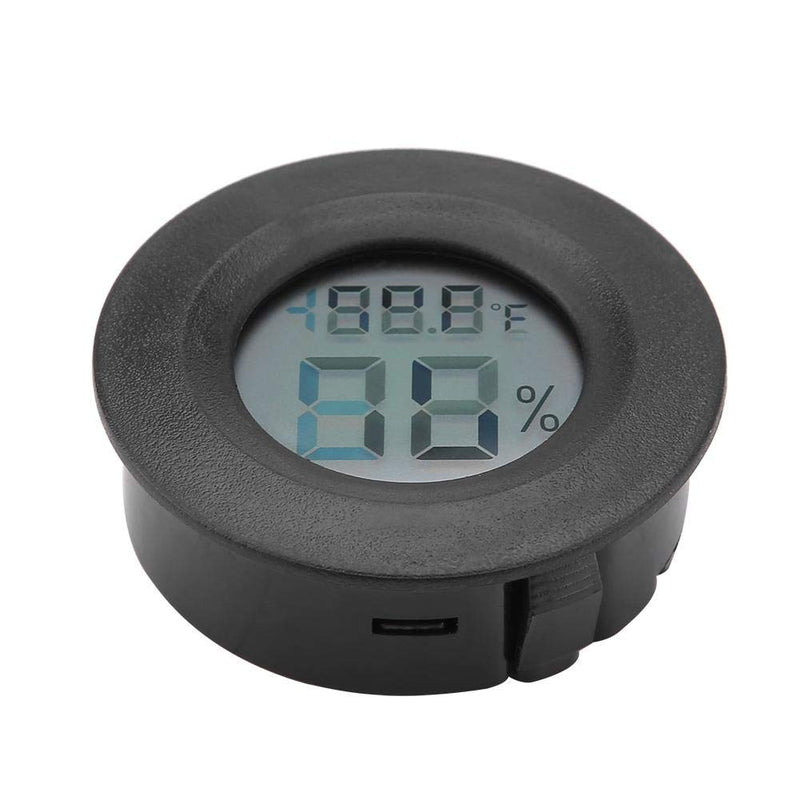 Mini Digital Hygrometer Thermometer Indoor Humidity Temperature Monitor with Large LCD Display and Backlight for Reptile(Black) Black - PawsPlanet Australia