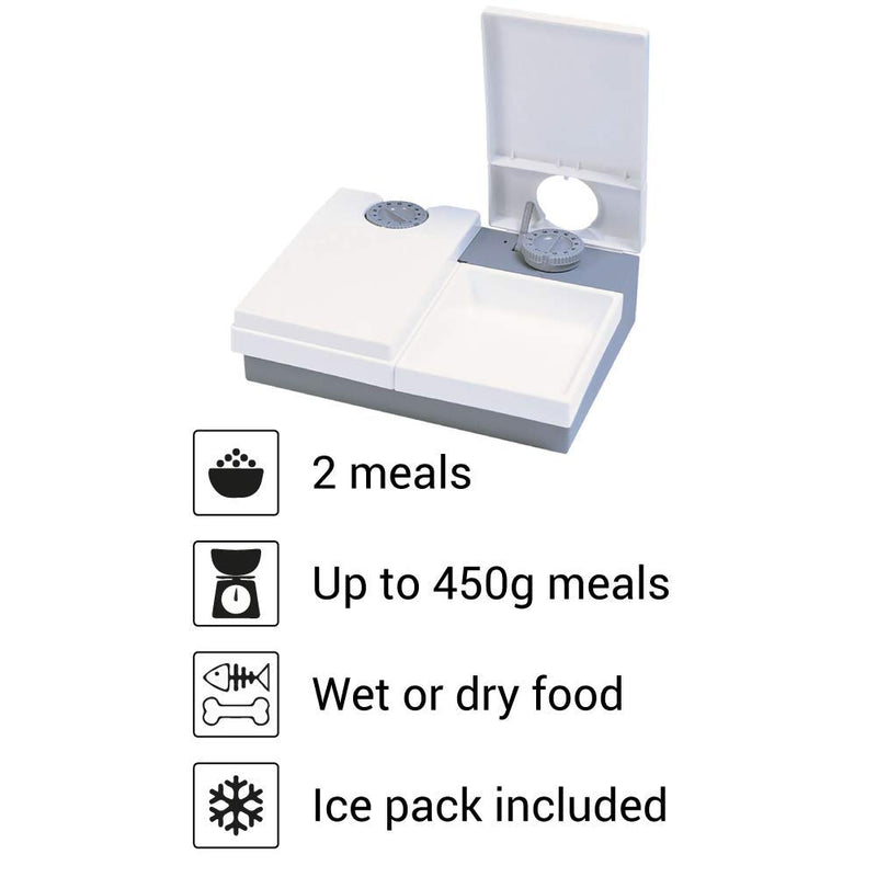 Pet Mate - automatic feeder 48 hours 2 Meal Feeder with Ice Pack - PawsPlanet Australia