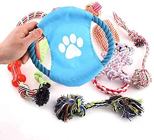 VIROSA Dog Rope Toys | Pack of 10 | Chew Toys For Puppy | Interactive Toys For Dogs | Cotton Rope Toys For Dogs | Cotton Toys For Puppy | Ideal for Small/Medium/Large Dogs - PawsPlanet Australia