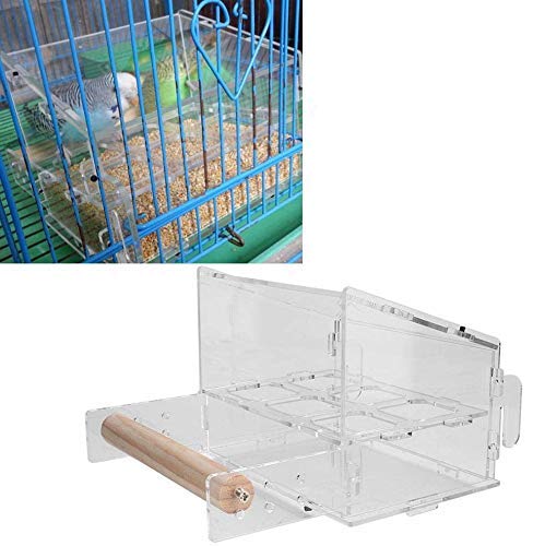 Bird Cage Feeder, 6 Grid Clear Acrylic Bird Feeder No-Mess Food Container with Hook Birdcage Accessories for Pet Parrot Birds - PawsPlanet Australia