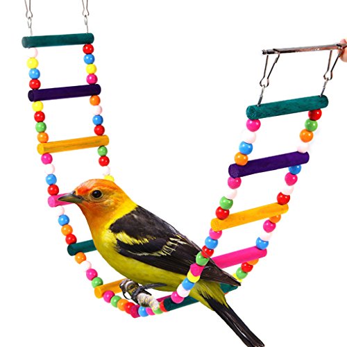 BWOGUE Wooden Chicken Flexible Ladder,Parrot Chicken Swing,Pet Toy S:Total Length:31.5" - PawsPlanet Australia