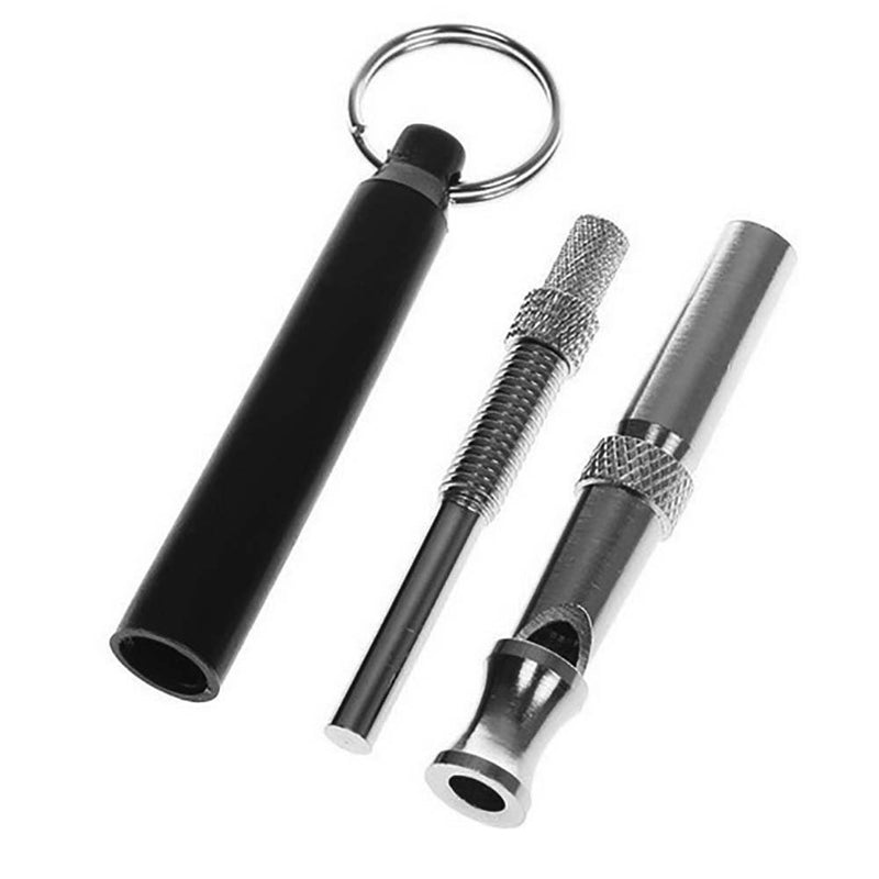 Laimew Dog Training Whistle, Flute Ultrasonic High Pitch Whistle with Adjustable Frequencies for Dog Training and Barking Control, 2Pack (Black+Black) Black+Black - PawsPlanet Australia