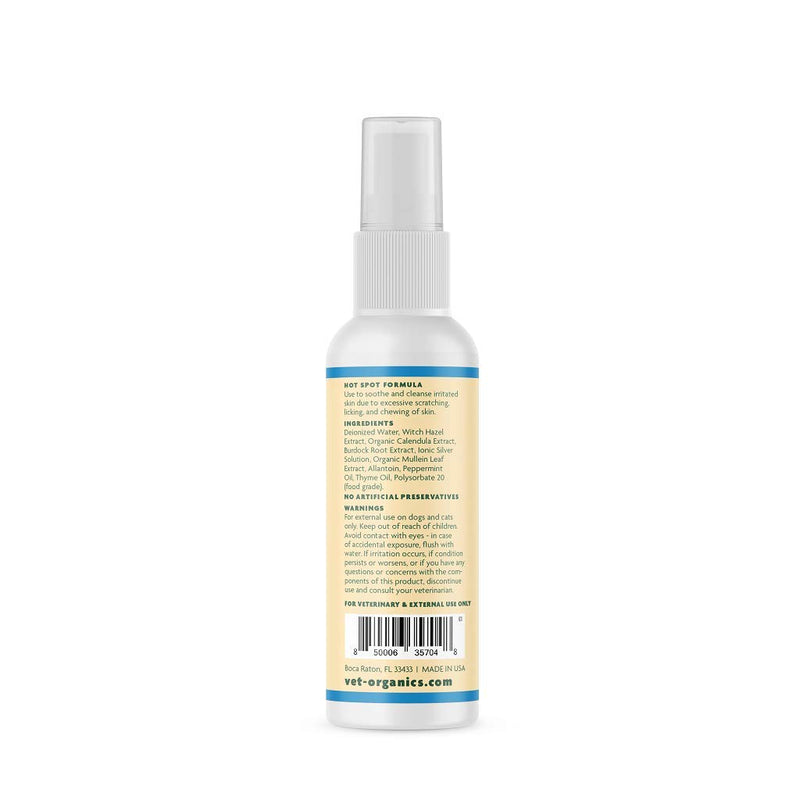 Vet Organics Hot Spot, Anti-Itch Raw Skin Spray for Dogs & Cats. Use Chemical Free EcoSpot for Soothing of Hotspots & Help Healing Begin. 1-Step Treatment: Just Spray & Let Dry. All Natural, 4oz. - PawsPlanet Australia