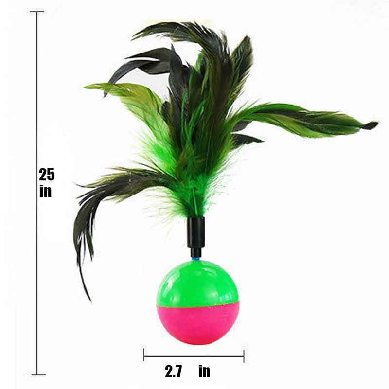 2 Pieces of Colorful Feather cat Toys - Tease cat Tumbler Mouse Toys, cat Interactive self hi Toys, Ball Toys - PawsPlanet Australia