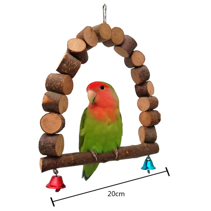 ZHER-LU Parrot Toys ladder Hammock Swing for Parrot Macaw African Grey Budgie Cockatoo Bell Chew Toys (Swing) - PawsPlanet Australia