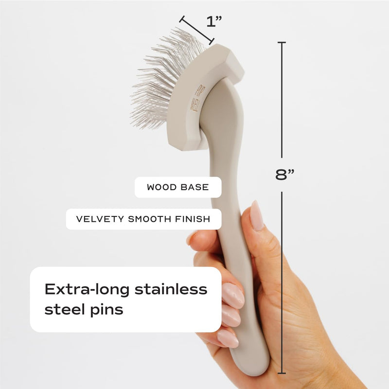 Slicker Brush for Professional and Luxury Dog Grooming to Prevent Matting with Dense and Extra Long Stainless Steel Pins (Goldendoodles, Labradoodles, Poodles) - PawsPlanet Australia