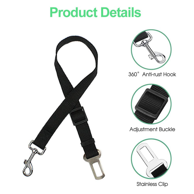Dog belt for car, seat belt dog car, dog seat belt car, dog seat belt car, seat belt dog car, dog car, dog belt, dog harness car, car harness dog, dog belt car, 4 pieces black, 4 pieces - PawsPlanet Australia