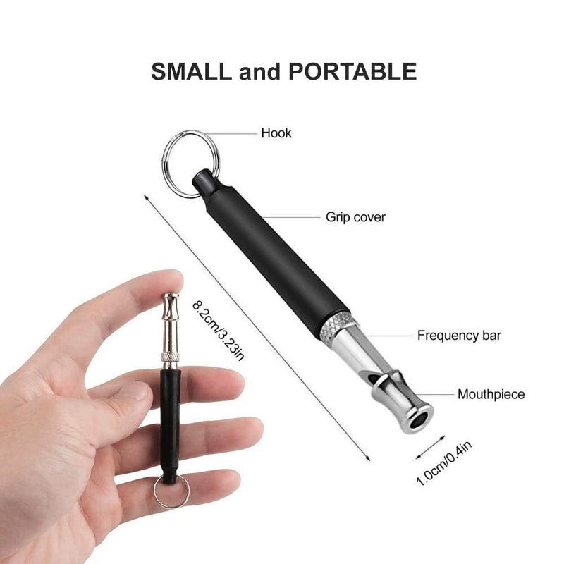 [Australia] - Mumu Sugar Dog Whistle to Stop Barking, Silent Bark Control for Dogs - Ultrasonic Patrol Sound Repellent Repeller - Dog Whistle Politics Training for Call - Dog Free Lanydard Strap Black 