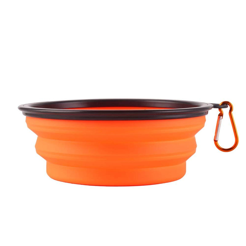 [Australia] - Axgo 1PC Foldable Silicone Dog Bowl Outfit Portable Travel Bowl for Dogs Feeder Utensils Outdoor Drinking Water Dog Bowl, Orange 
