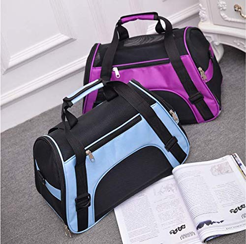 [Australia] - Anyifan Airline Approved Dog Carrier and Cat Carrier, Soft-Edged Portable Pet Travel Carrier, Zipper Lock Collapsible Travel Cat Carrier and Dog Carrier Small,Purple 