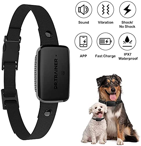 Dr.Trainer B1sPro Bark Collar for Dogs with APP Control, Rechargeable Dog Bark Collar Humane Dog Shock Collar with Barking Record, Humane Custom Settings for Small Medium Large Dogs B1s Bark Collar - PawsPlanet Australia