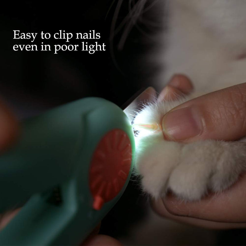 Hesiry Cat Nail Clippers & Dog Claw Trimmer with Anti-overclipping LED Light & Grooming Kit with Safety Guard, Can be Used without Good Eyesight - PawsPlanet Australia