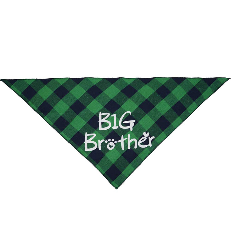 [Australia] - 3 Pack Big Brother Dog Bandanas Plaid Reversible Triangle Bibs Pet Scarf Accessories 