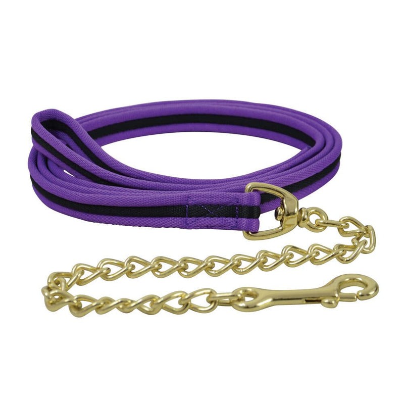 Hy Soft Webbing Lead Rein with Chain - Navy/Red - 2m - PawsPlanet Australia