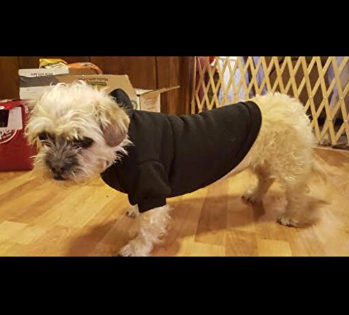 [Australia] - BINGPET Blank Basic Cotton/Polyester Pet Dog Sweatshirt Hoodie Medium Black 