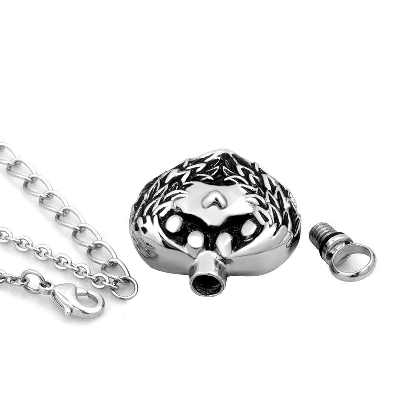 [Australia] - SexyMandala Urn Necklace for Ashes Heart Cremation Urn Jewelry Pet Paw Print Stainless Steel Keepsake Memorial 2 