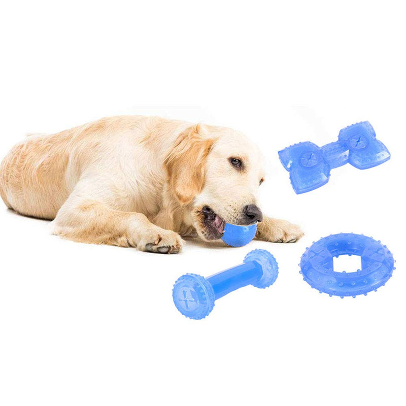 Esoes Pet Dog Chew Toy, Puppy Teething Ring, Dog Teething Gel, Food Cooling Teether Chew Toy for Dogs, Dumbbell/Bone/Ball Toy (ring) - PawsPlanet Australia