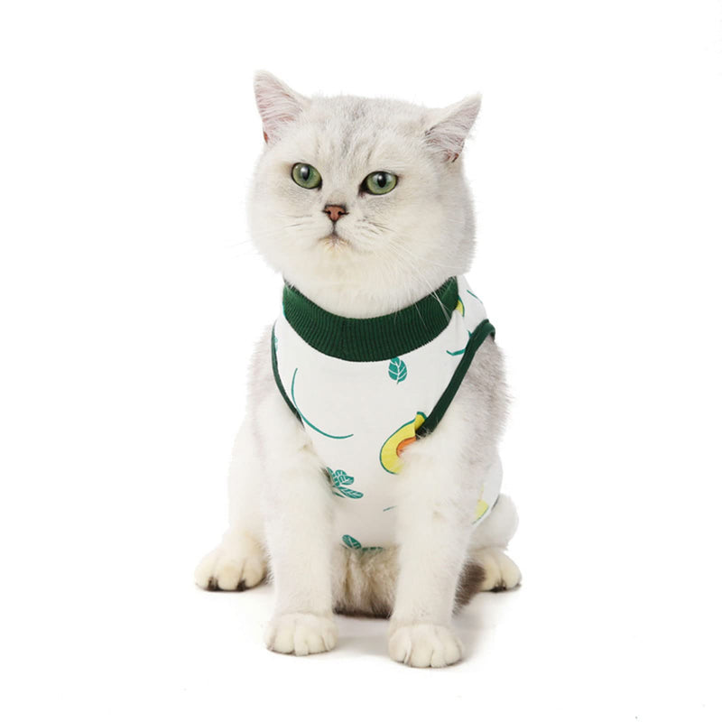 Komate Kitten Professional Surgical Cat Recovery Suit Cat Clothes for Abdominal Wounds Skin Diseases After Surgery E-Collar Alternative Kittens Physiological Clothes Anti Licking (Avocado, S) Avocado - PawsPlanet Australia