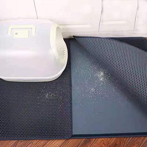 Louis Donne Cat Litter Mat Cat Litter Trapping Mat - 26” X 18” Honeycomb Double Layer Design, Water Proof EVA Material, Easier to Clean, Washable - Black - PawsPlanet Australia