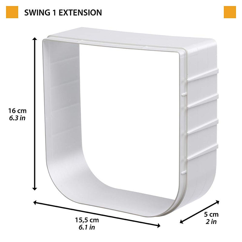 Ferplast Extension for door for cats and small dogs Swing door SWING 1 EXTENSION 15.5 x 5 x h 16 cm - Depth: 5 cm, White - PawsPlanet Australia