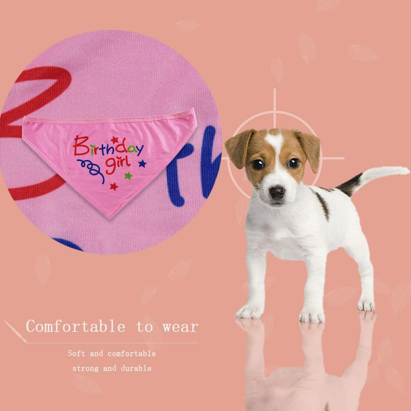 YOFASEN Dog Bandanas - Washable Doggie Birthday Triangle Scarfs with Hat for Medium and Large Pets, Pink - PawsPlanet Australia