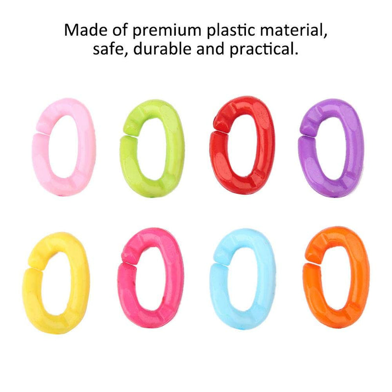 Zerodis 100 Pieces Multi-colored Rings Hooks C-Clip Plastic Mesh Plastic Stroller Chain for Baby Toy Bird Parrot - PawsPlanet Australia