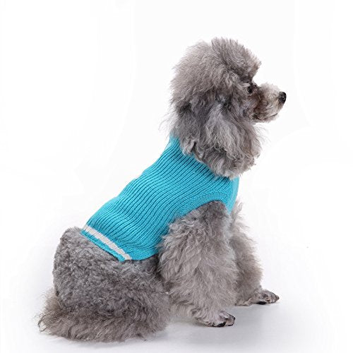 Tangpan Snowman Turtleneck Pet Dog Lapel Sweater Apparel M Blue - PawsPlanet Australia