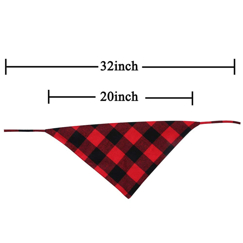 KZHAREEN 3 Pack Dog Bandana Plaid Reversible Triangle Bibs Scarf Accessories for Dogs Cats Pets Large - PawsPlanet Australia