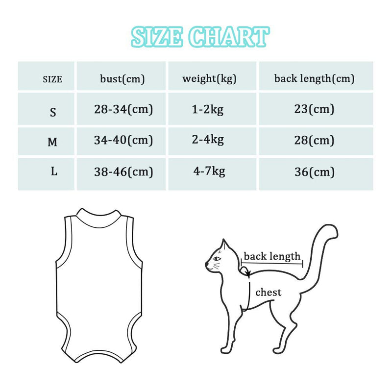 AEITPET Recovery Suit Cat, Pets Protective Clothing Recovery Suit Vest, Prevent Licking After Surgery Wear Weaning and Keep Warm Recovery Cloth Suit for Cats Dogs (M, Blue) M - PawsPlanet Australia