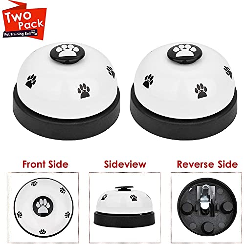 SlowTon 2 Pack Pet Training Bells, Doorbells for Dogs Potty Toilet Training Eating and Shaking hands, Puppy and Cats Communication Device Interactive Toys with Non Skid Rubber Bottoms white+white - PawsPlanet Australia