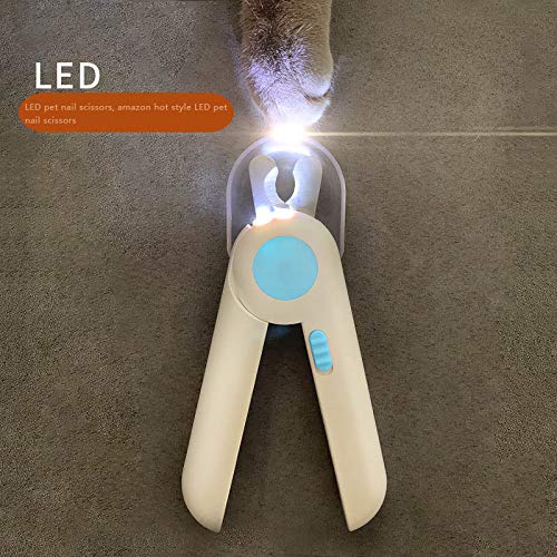 ALEENFOON Professional Dog Cat Pet Nail Clippers with Safety Guard and LED Light for Dogs Cats Birds Rabbit Guinea Pig, Pet Nail Scissors Animal Pet Claws Toenail Clippers with Hidden Nail File (Blue) Blue - PawsPlanet Australia