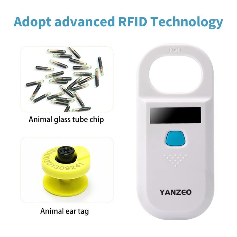 Yanzeo AR180 Pet Microchip Scanner, RFID EMID Animal Handheld Reader,134.2kHz Pet ID Scanner Rechargeable Animal Chip Registration, Pet Tag Scanner FDX-B(ISO 11784/11785) - PawsPlanet Australia