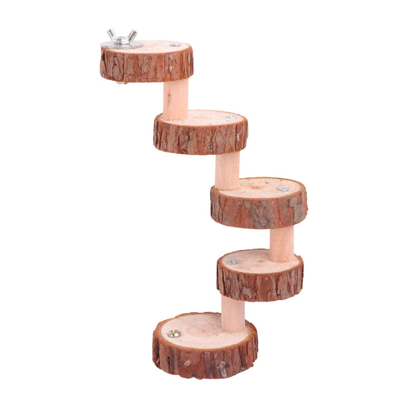 [Australia] - POPETPOP Hamster Platform - Parrot Springboard Climbing Ladder Hamster Climbing Toy Natural Wood Ladder Small Animal Cage Accessories 