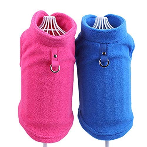 Ducomi PolarDog - Dog Vest in Soft Warm Fleece - Sweatshirt for Small and Medium Dogs for Cold Winter Days - Easy to Wear - Built-in Leash Hook (Pink, L) Pink - PawsPlanet Australia