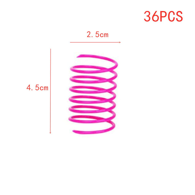 N\A 36 Pcs Cat Spring Toys Plastic Spring Colourful Coil Spring Toys for Pet Cat Playing Toys Novelty Gift - PawsPlanet Australia