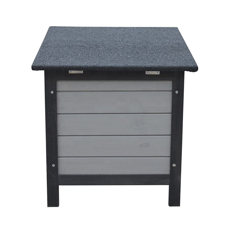BUNNY BUSINESS Rabbit/Guinea Pig/Cat Wooden Hide House Run Hide - 50 x 42 x 43cm (DARK GREY) DARK GREY - PawsPlanet Australia