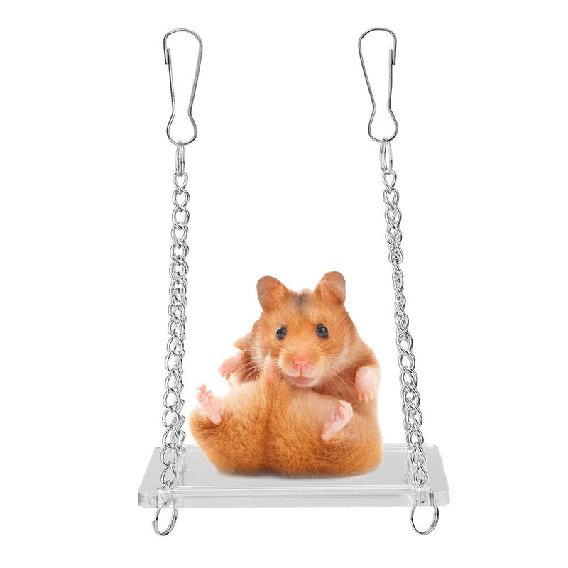 ViaGasaFamido Pet Swing Toy, Hamster Suspension Bridge Hamster Swing Hanging Stand Playground Acrylic Mini Hammock Hanging Stand Playground Hamster Cage Bed Accessories for Gerbils - PawsPlanet Australia