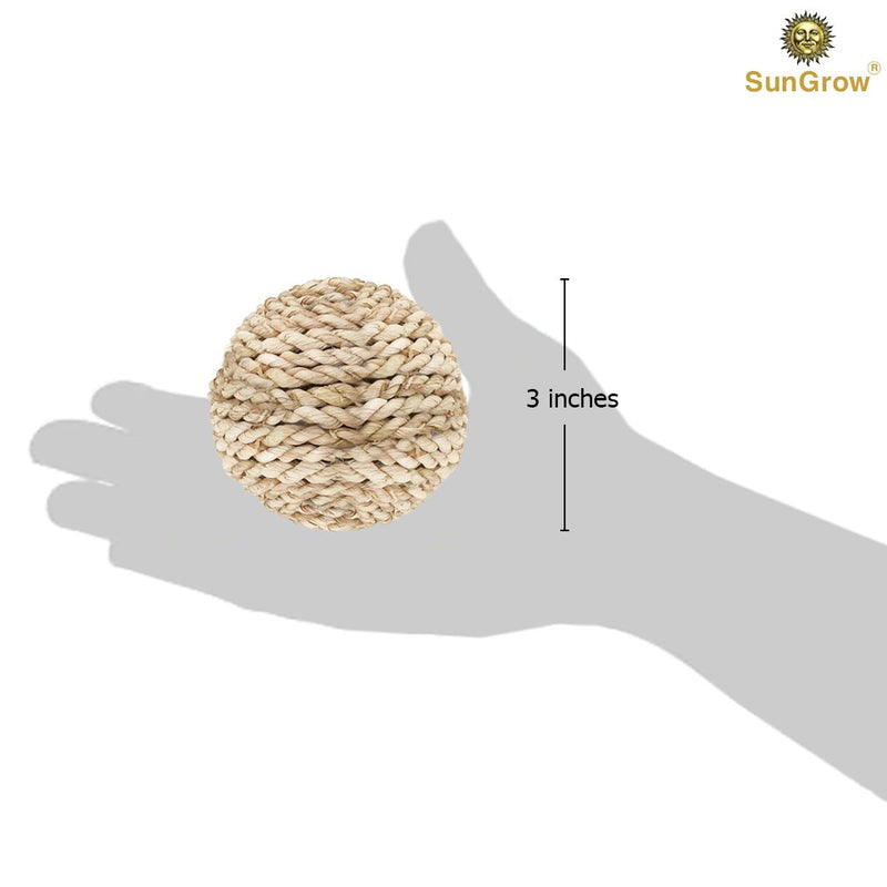 [Australia] - SunGrow Rabbit Rope Ball, Edible Teething Grass Ball, Chewable Toy, Nibbling, Foraging, Gnawing, Keeps Bunny’s Teeth Trimmed, Suitable for Guinea Pigs, Chinchillas & Other Pocket Pets, 1-pc 