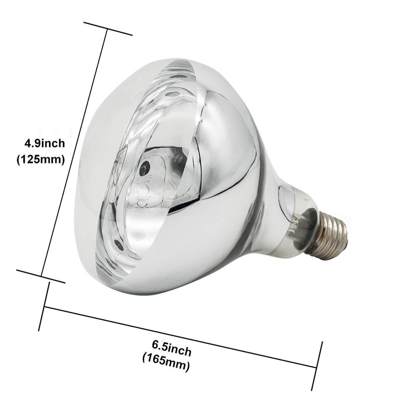 [Australia] - Fengrun Lighting 150 Watt / 250 Watt, Hard Glass(Water Proof), R125 Clear, Infrared Heating Bulb, for Swine & Poultry 150W 