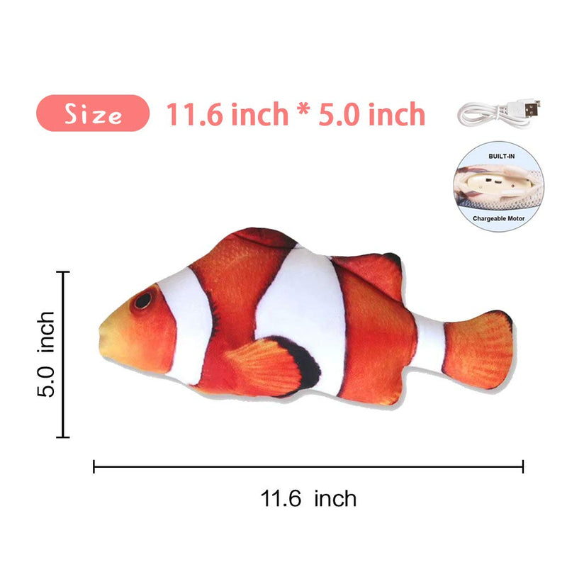 bubblestar 2PCS Flopping Fish Toy Plush Simulation Electric Doll Fish Automatic Flopping USB Rechargeable Cat Fish Toy Funny Interactive Pets Chew Bite Supplies for Cat Kitty Kitten Small Dogs C - PawsPlanet Australia