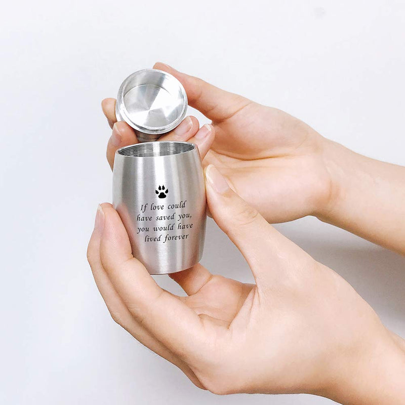 abooxiu 3 Inches Small Keepsake Urn for Pet Dog Ashes Aluminum Mini Cremation Urns for Dog Cat Memorial Ashes Urn for Sharing Fur Friend Ashes-If Love Could Have Saved You If Love Could Have Saved You - PawsPlanet Australia