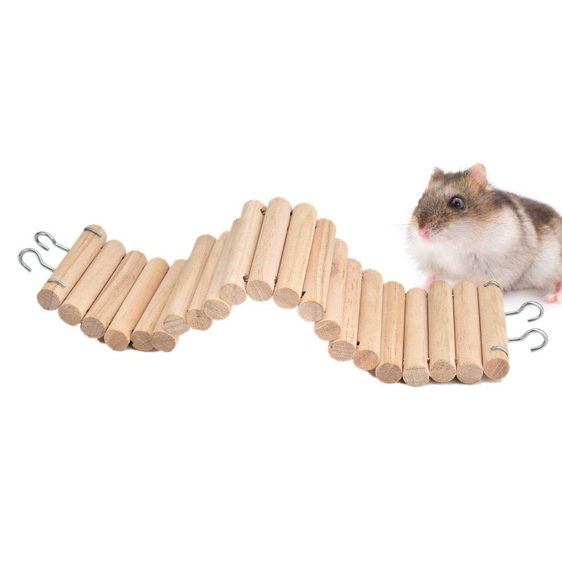 Ruiqas Hamster Ladder Pet Parrot Climbing Ladder Wood Suspension Bridge Birds Small Animal Toy (7.5x30cm/3x11.8 inch) - PawsPlanet Australia