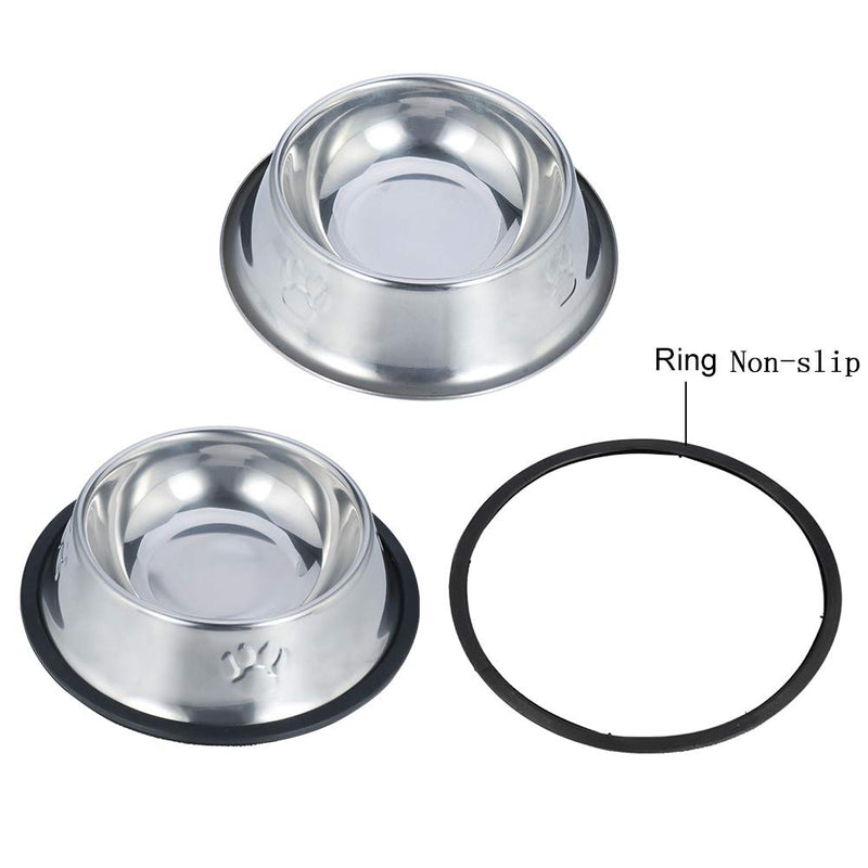 upain 3 Pieces Cat Bowls Non Slip Stainless Steel Pet Feeding Bowls Cat Feed Bowl Cat Water Bowl for Cats Puppies Rabbits Small Dogs - PawsPlanet Australia