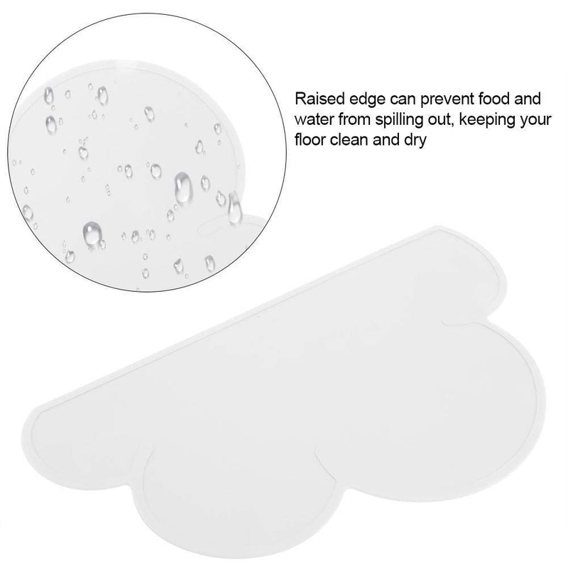 Feeding Mats, Cloud Shaped Silicone Food Water Feeding Dish Bowl Placemat for Pet Dog Puppy(White) White - PawsPlanet Australia