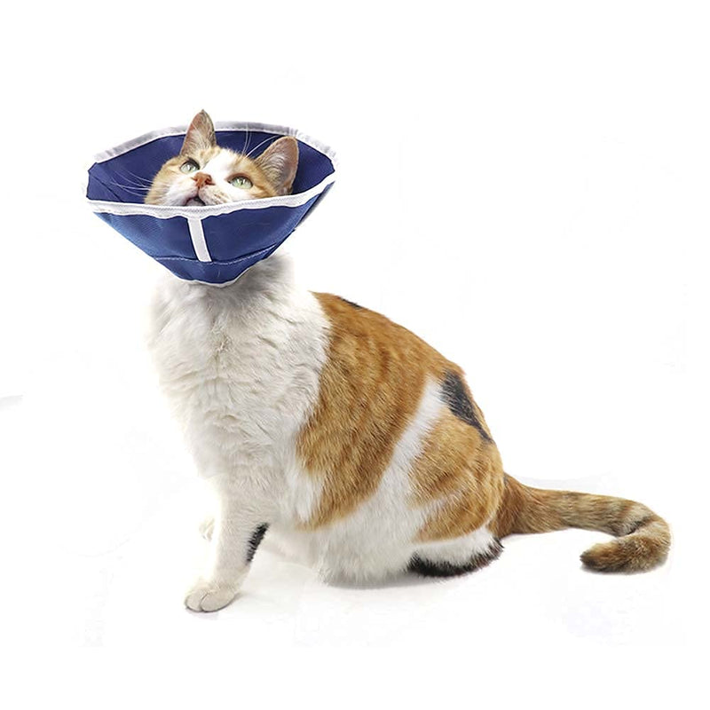 QIYADIN Pethouzz Soft Cat Recovery Collar, Cat Cone Collar, Nonwoven Fabric Elizabeth Collar, Loops-Protective Wound Healing Specially Designed for Cats - Easy for Cats to Eat and Drink Small - PawsPlanet Australia